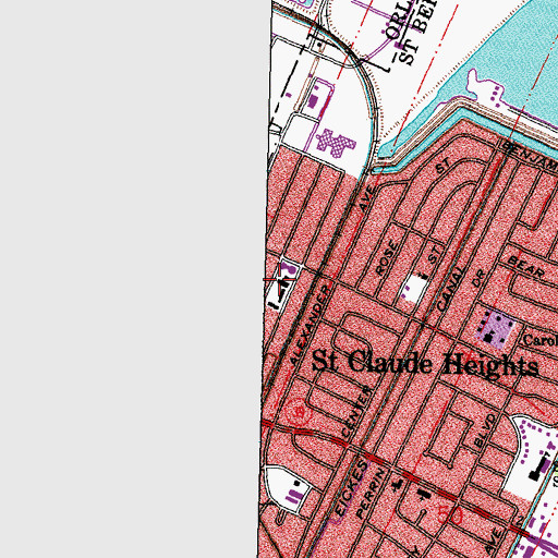 Topographic Map of Saint Louise De Marillac School (historical), LA