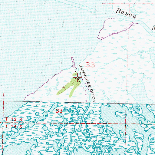 Topographic Map of Saint Malo (historical), LA