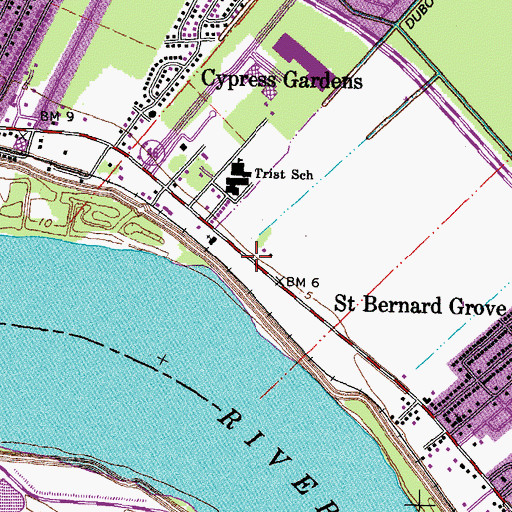 Topographic Map of Saxonholm, LA