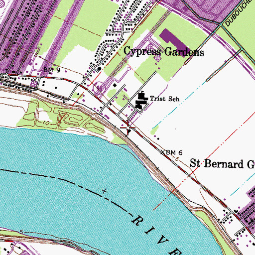 Topographic Map of Sinclair Church, LA
