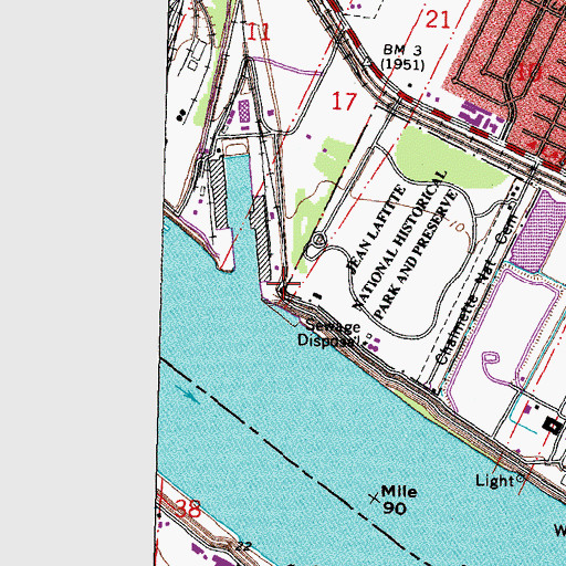 Topographic Map of Spotts Monument, LA