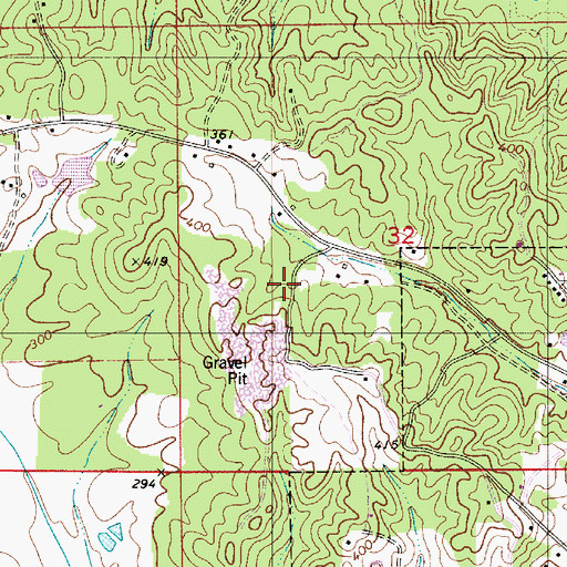 Topographic Map of James Cemetery, AL