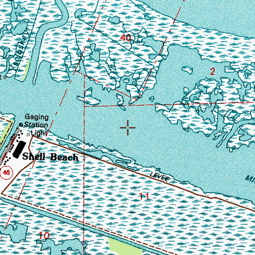 Topographic Map of Turiano Lagoon (historical), LA