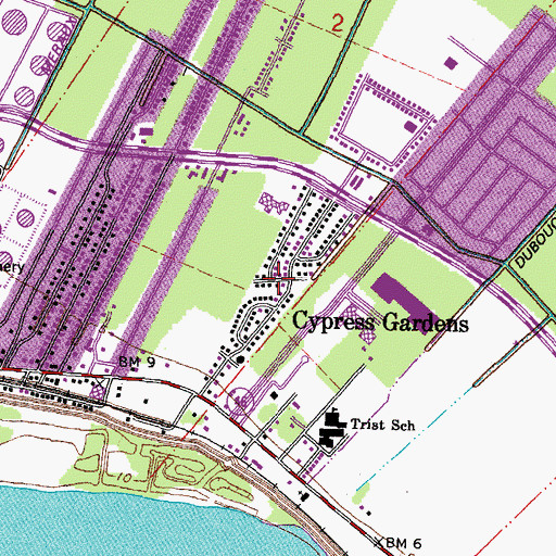 Topographic Map of Dazet Estates, LA