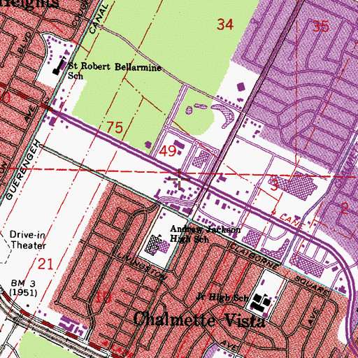 Topographic Map of Eastgate Shopping Center, LA