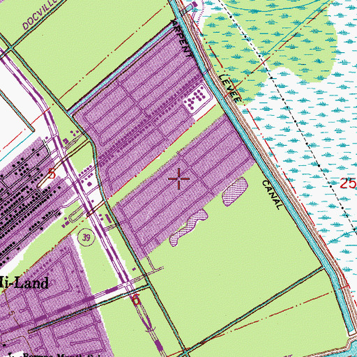 Topographic Map of Oak Ridge Park, LA