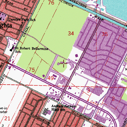 Topographic Map of Sydney D Torres Memorial Park, LA