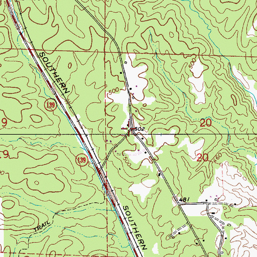 Topographic Map of Tucker, AL