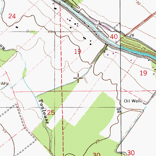 Topographic Map of Saint Landry Parish, LA