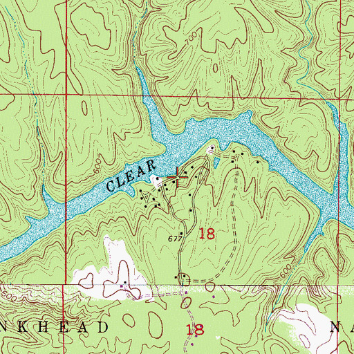 Topographic Map of Clear Creek Marina, AL