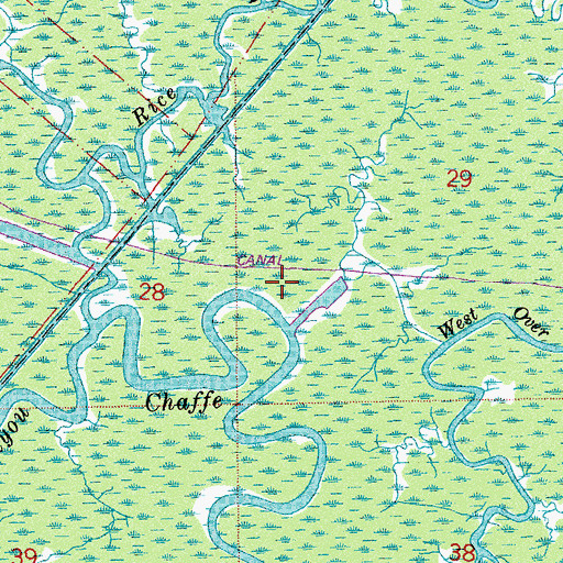 Topographic Map of Saint Mary Parish, LA