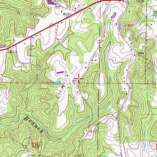Topographic Map of Suddeth Cemetery, AL