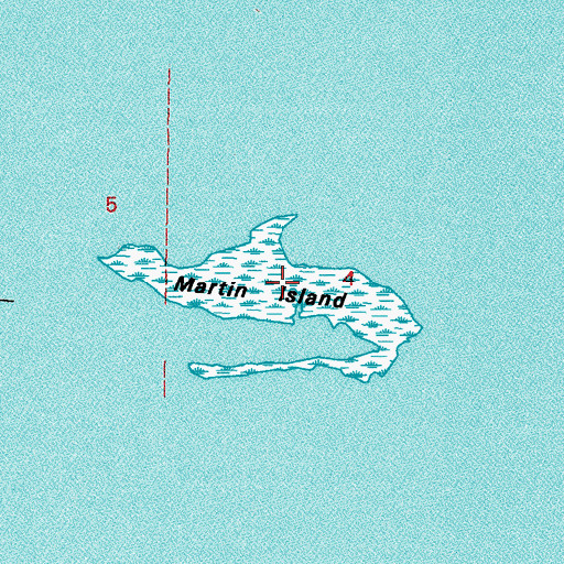 Topographic Map of Martin Island, LA