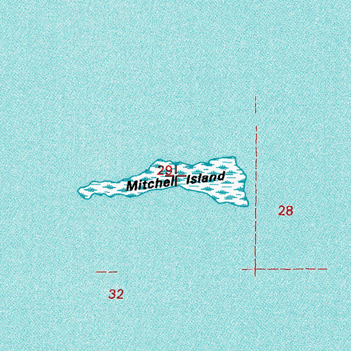 Topographic Map of Mitchell Island, LA
