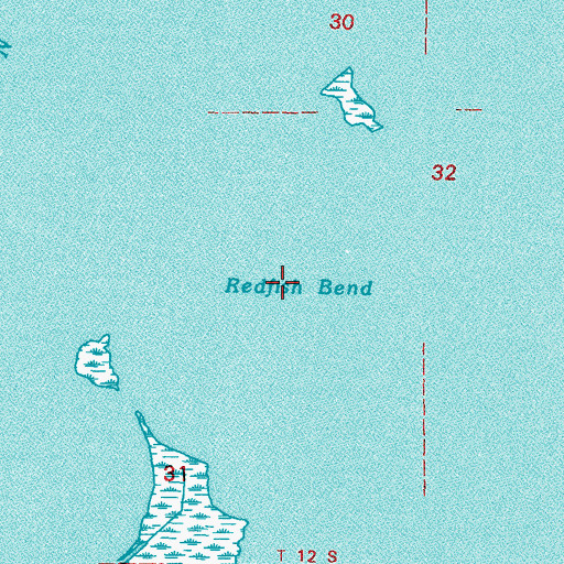 Topographic Map of Redfish Bend, LA