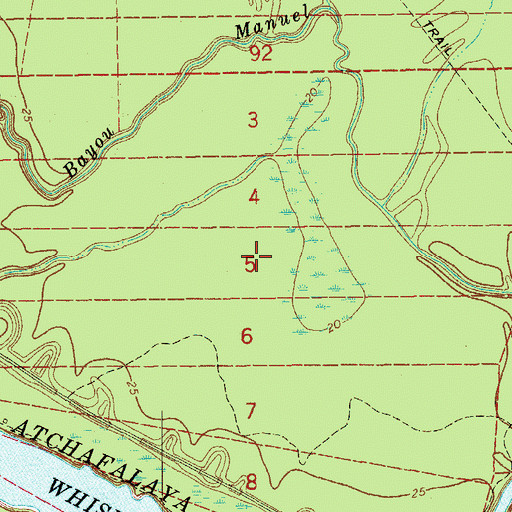 Topographic Map of Lake Valerie Oil Field, LA