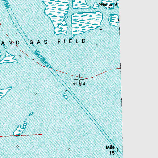 Topographic Map of Barataria Bay Waterway, LA