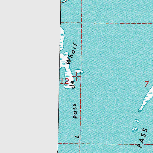 Topographic Map of Little Pass de Wharf (historical), LA