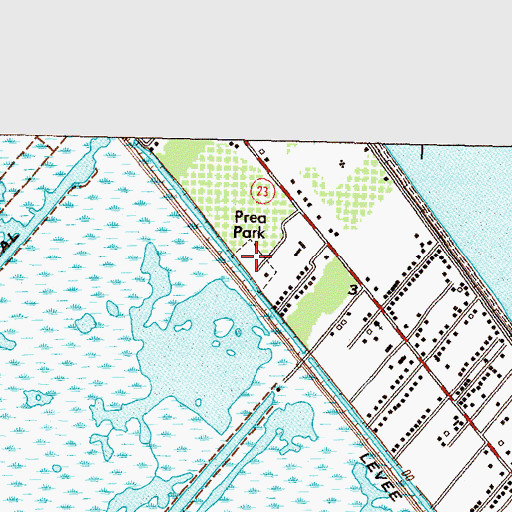 Topographic Map of Prea Park, LA