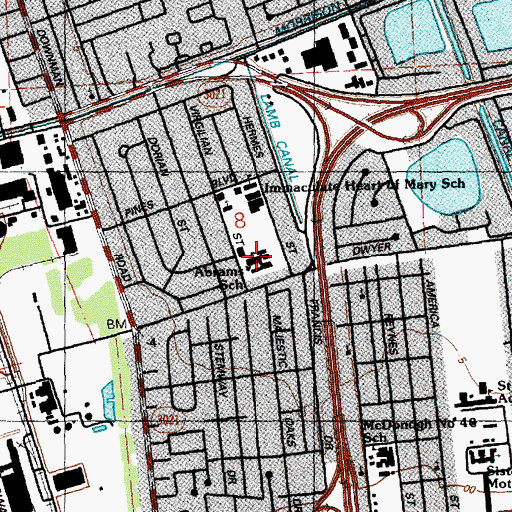 Topographic Map of Ray Abrams Elementary School (historical), LA