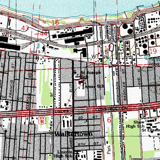 Topographic Map of Judge Lionel R Collins Montessori School, LA