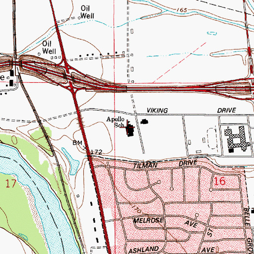 Topographic Map of Apollo Elementary School, LA