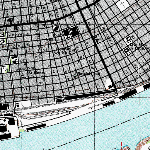 Topographic Map of Agnes L Bauduit Elementary School, LA