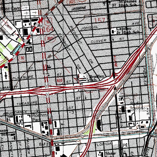 Topographic Map of Stuart R Bradley Elementary School (historical), LA