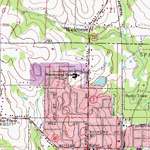 Topographic Map of Browning Elementary School, LA