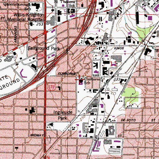 Topographic Map of Claiborne Fundamental Elementary School, LA