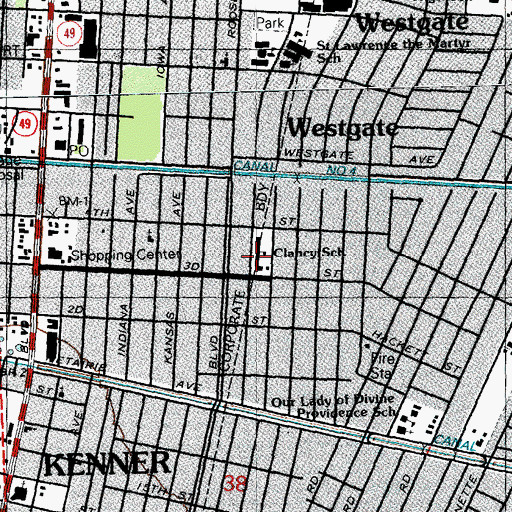 Topographic Map of Clancy - Maggiore Elementary School for the Arts, LA