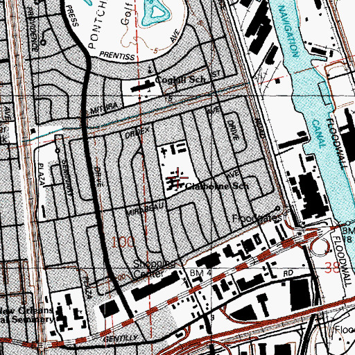 Topographic Map of Mary D Coghill Charter School, LA