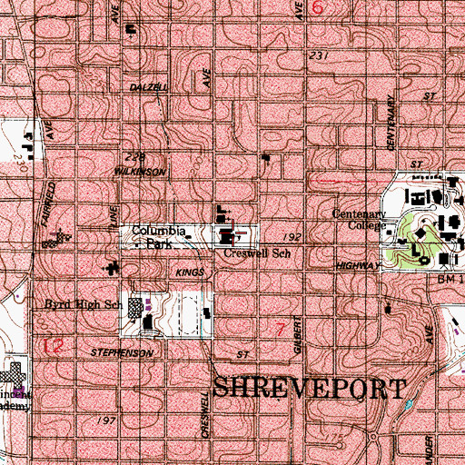 Topographic Map of CRESWELL ELEMENTARY SCHOOL, LA