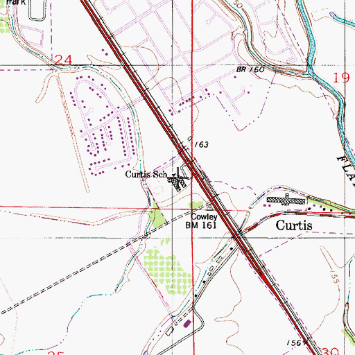 Topographic Map of Curtis Elementary School, LA