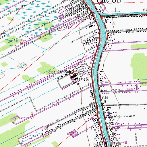 Topographic Map of Cut Off Elementary School, LA