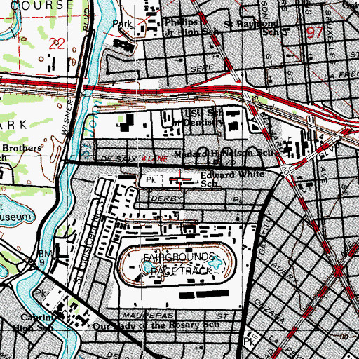 Topographic Map of Langston Hughes Academy Charter School, LA