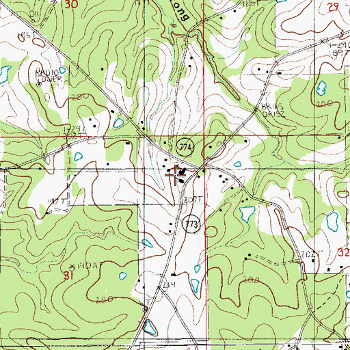 Topographic Map of Fellowship Elementary School, LA