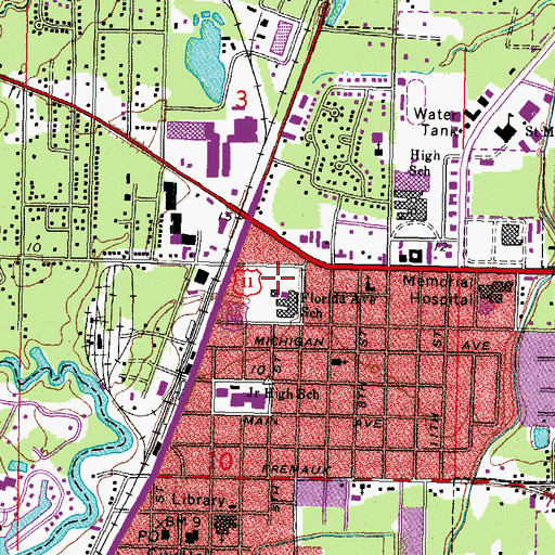 Topographic Map of Florida Avenue Elementary School, LA