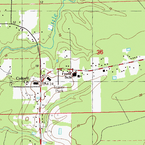 Topographic Map of Frost School, LA