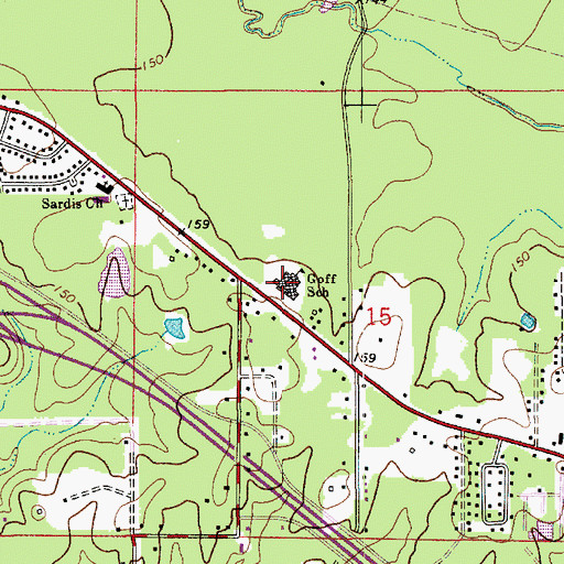 Topographic Map of Mary Goff Elementary School, LA
