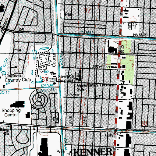 Topographic Map of Greenlawn Terrace Elementary School, LA