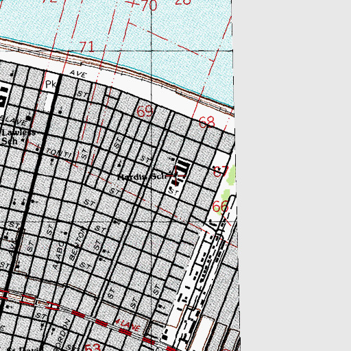 Topographic Map of Joseph A Hardin School (historical), LA
