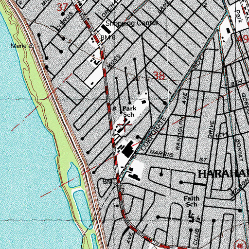 Topographic Map of Hazel Park Hilda Knoff  Elementary School, LA