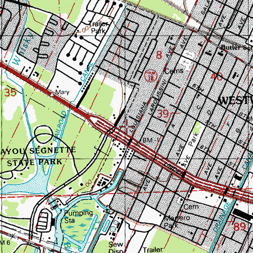 Topographic Map of Academy of Our Lady School, LA