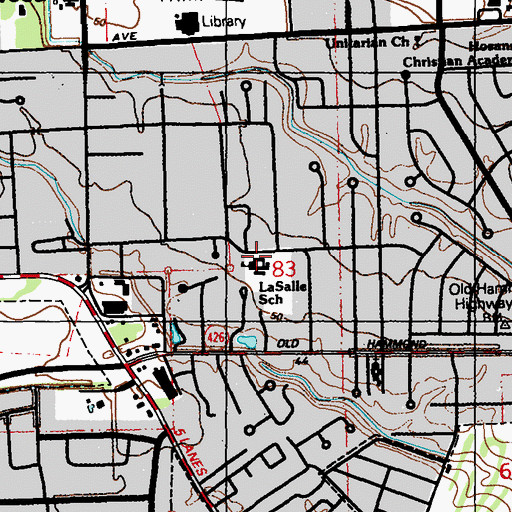 Topographic Map of LaSalle Elementary School, LA