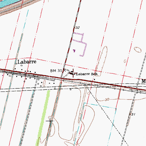 Topographic Map of Labarre Elementary School, LA