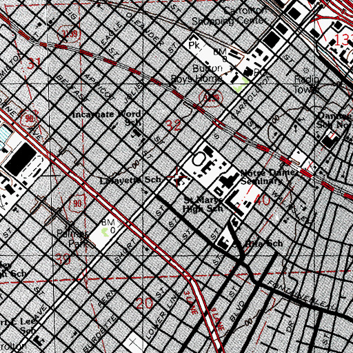 Topographic Map of Lafayette Academy Charter School, LA