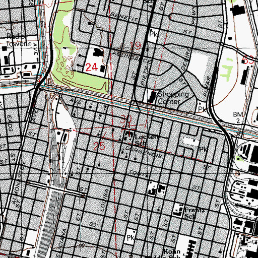 Topographic Map of Johnson C Lockett Elementary School (historical), LA