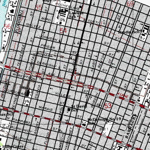 Topographic Map of Dr Martin Luther King Jr Charter School for Science and Technology, LA