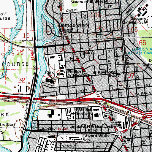 Topographic Map of Medard H Nelson Elementary School (historical), LA